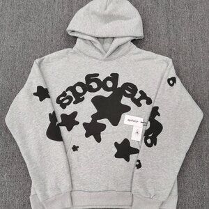 🔥 NEW DROP – Grey / Black Beluga Sp5der Hoodie 🔥